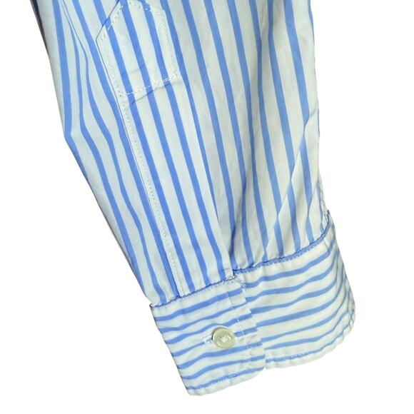 Frank & Eileen Blue and White Striped Button-Down Shirt Size S 100% Cotton - Picture 5 of 8